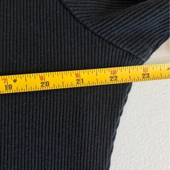 Vintage In Sync Black Ribbed Knit Drop Waist Red Tartan Plaid Dress Women's 24 - Picture 7 of 13